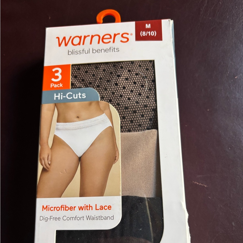 Warner's Women’s  Hi-Cuts Underwear 3-Pack - Black Tan with dots,Tan and Black